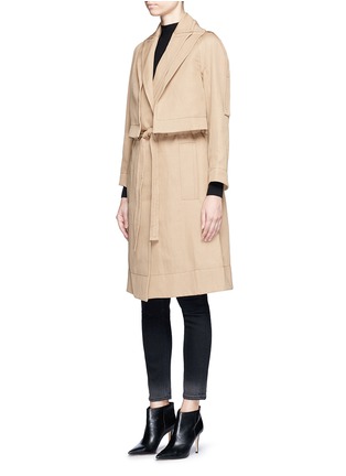 Front View - Click To Enlarge - VICTOR ALFARO - Two-in-one twill jacket trench coat