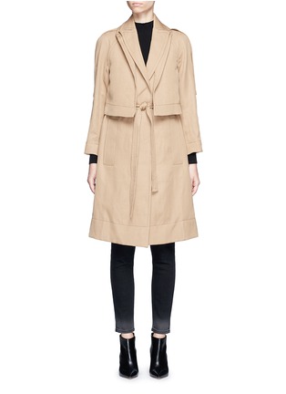 Main View - Click To Enlarge - VICTOR ALFARO - Two-in-one twill jacket trench coat