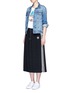 Figure View - Click To Enlarge - ADIDAS - Drawstring jacquard skirt