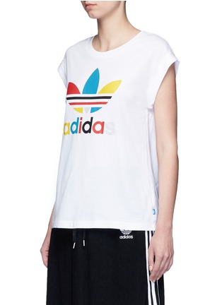 Front View - Click To Enlarge - ADIDAS - '70's Saturday Night Fever' Trefoil logo print T-shirt