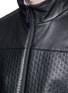 Detail View - Click To Enlarge - ARMANI COLLEZIONI - Diamond embossed leather jacket