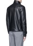 Back View - Click To Enlarge - ARMANI COLLEZIONI - Diamond embossed leather jacket