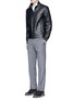 Figure View - Click To Enlarge - ARMANI COLLEZIONI - Diamond embossed leather jacket