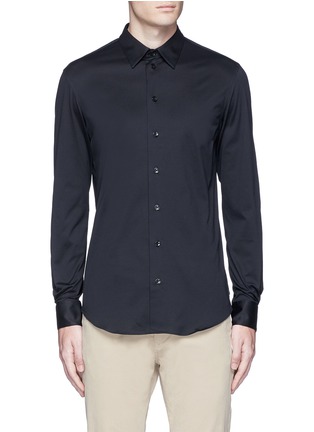 Main View - Click To Enlarge - ARMANI COLLEZIONI - Slim fit cotton shirt