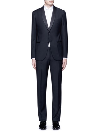 Main View - Click To Enlarge - ARMANI COLLEZIONI - Metropolitan' satin shawl collar tuxedo suit