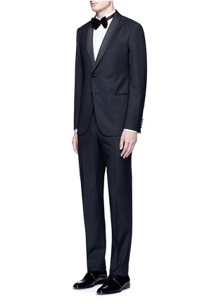 Figure View - Click To Enlarge - ARMANI COLLEZIONI - Metropolitan' satin shawl collar tuxedo suit