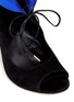 Detail View - Click To Enlarge - SALVATORE FERRAGAMO - 'Zoe' satin collar suede sandal boots