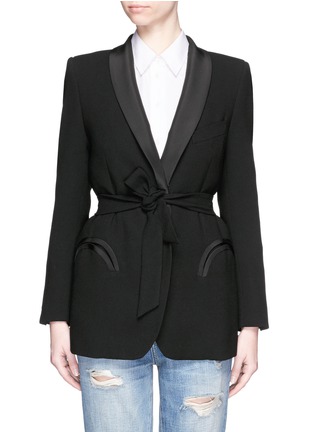 Main View - Click To Enlarge - BLAZÉ MILANO - 'Cool & Easy Black' wool Midnight Smoking blazer