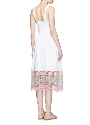 Back View - Click To Enlarge - 68244 - 'Clara' palm leaf guipure lace poplin dress