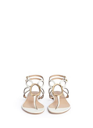 Front View - Click To Enlarge - SERGIO ROSSI - 'Farrah' oval hardware caged leather sandals