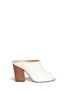Main View - Click To Enlarge - SERGIO ROSSI - Wooden heel peep toe leather mules