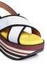 Detail View - Click To Enlarge - MARNI - 'Zeppa' stripe platform plonge mesh sandals