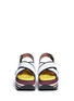 Front View - Click To Enlarge - MARNI - 'Zeppa' stripe platform plonge mesh sandals