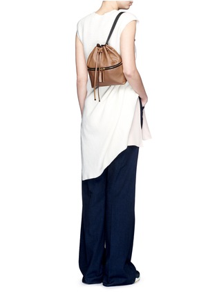 Figure View - Click To Enlarge - MARNI - 'Backpack' small leather drawstring bucket bag
