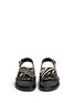 Front View - Click To Enlarge - MARNI - 'Fussbett' zebra print calfhair leather sandals