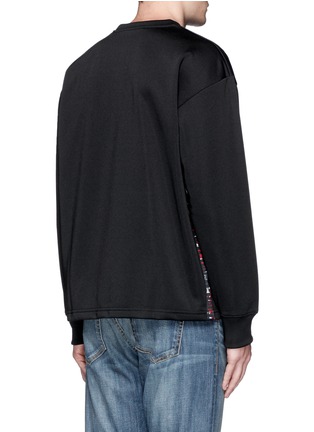 Back View - Click To Enlarge - MC Q - Oversized floral logo stripe sweatshirt