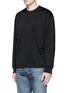 Front View - Click To Enlarge - MC Q - Oversized floral logo stripe sweatshirt
