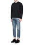 Figure View - Click To Enlarge - MC Q - Oversized floral logo stripe sweatshirt
