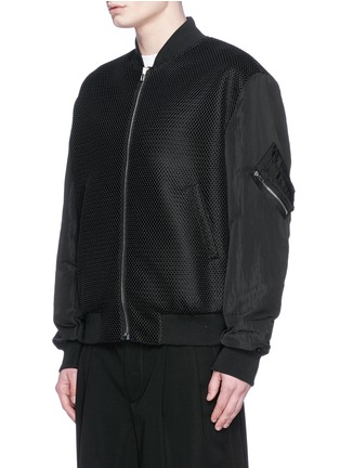 Front View - Click To Enlarge - MC Q - 'MA-1' mesh and crinkled tech cotton bomber jacket