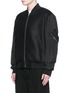 Front View - Click To Enlarge - MC Q - 'MA-1' mesh and crinkled tech cotton bomber jacket