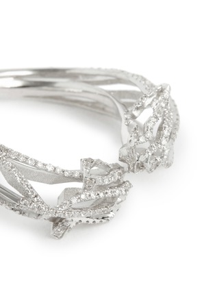 Detail View - Click To Enlarge - XIN LONDON - 'Shan Shi' diamond 18k white gold double lion head ring