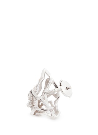 Detail View - Click To Enlarge - XIN LONDON - 'Shan Shi' diamond 18k white gold lion head earrings