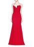 Main View - Click To Enlarge - VICTORIA BECKHAM - Asymmetric spaghetti strap crepe gown