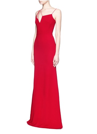 Figure View - Click To Enlarge - VICTORIA BECKHAM - Asymmetric spaghetti strap crepe gown