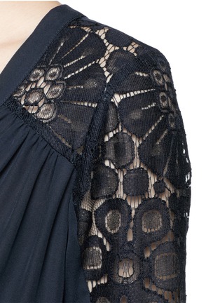 Detail View - Click To Enlarge - ELIZABETH AND JAMES - 'Lija' floral guipure lace silk blouse
