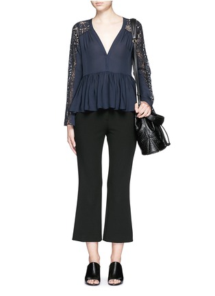 Figure View - Click To Enlarge - ELIZABETH AND JAMES - 'Lija' floral guipure lace silk blouse