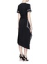 Back View - Click To Enlarge - PREEN BY THORNTON BREGAZZI - 'Nila' stripe edge belted asymmetric dress