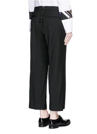 Back View - Click To Enlarge - PREEN BY THORNTON BREGAZZI - 'Terry' lace-up back cropped pants
