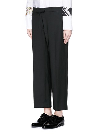 Front View - Click To Enlarge - PREEN BY THORNTON BREGAZZI - 'Terry' lace-up back cropped pants