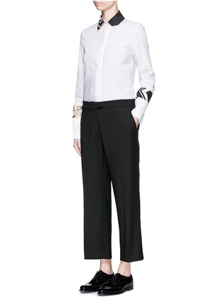 Figure View - Click To Enlarge - PREEN BY THORNTON BREGAZZI - 'Terry' lace-up back cropped pants
