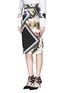 Front View - Click To Enlarge - PREEN BY THORNTON BREGAZZI - 'Nour' floral border print cotton pencil skirt