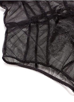 Detail View - Click To Enlarge - L'AGENT - 'Layla' floral lace mesh bodysuit