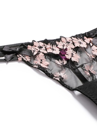 Detail View - Click To Enlarge - L'AGENT - 'Kaity' floral embroidery tulle strappy thong