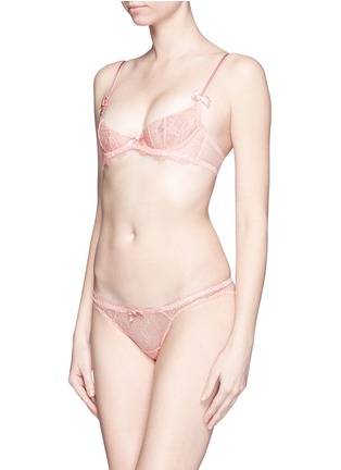 Figure View - Click To Enlarge - L'AGENT - 'Grace' non-padded foil lace demi bra