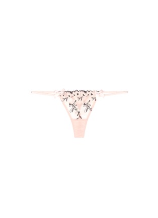 Main View - Click To Enlarge - L'AGENT - 'Kaity' floral embroidery tulle strappy thong