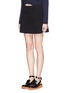 Front View - Click To Enlarge - ACNE STUDIOS - 'Paynton' snap button wool cotton blend skirt