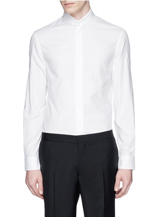 Main View - Click To Enlarge - ARMANI COLLEZIONI - Mandarin collar cotton shirt