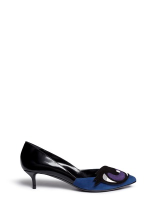 Main View - Click To Enlarge - PIERRE HARDY - 'Oh Roy' eye appliqué suede mix pumps