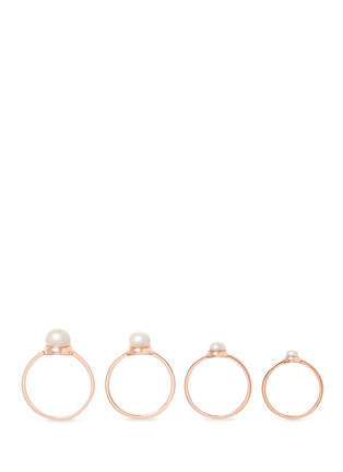 Main View - Click To Enlarge - EDDIE BORGO - Stackable pearl four ring set
