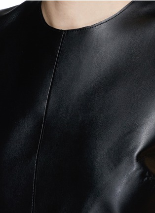 Detail View - Click To Enlarge - MSGM - Star embossed pleat faux leather dress