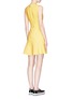 Back View - Click To Enlarge - MSGM - Raw edge neoprene flare dress