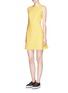 Front View - Click To Enlarge - MSGM - Raw edge neoprene flare dress