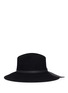 Figure View - Click To Enlarge - SENSI STUDIO - Croc-effect leather tail wool felt fedora hat
