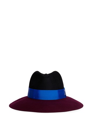 Main View - Click To Enlarge - SENSI STUDIO - Bicolour wool felt fedora hat
