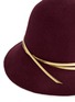 Detail View - Click To Enlarge - SENSI STUDIO - Mirror leather band wool felt cloche hat