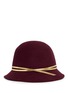 Figure View - Click To Enlarge - SENSI STUDIO - Mirror leather band wool felt cloche hat